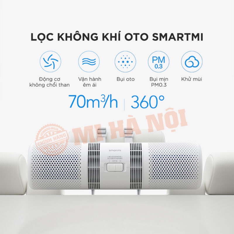 MÁY LỌC KHÔNG KHÍ Ô TÔ SMARTMI CAR AIR PURIFIER- NHẬP KHẨU VÀ PHÂN PHỐI CHÍNH HÃNG