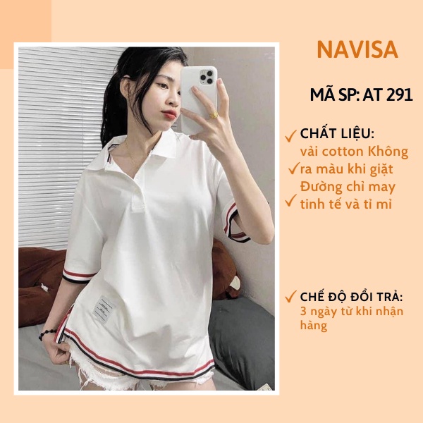 [Mã FATREND27 giảm đến 30k tối đa 99k] Áo thun polo nam nữ unisex form rộng tay ngắn NAVISA M291 | BigBuy360 - bigbuy360.vn