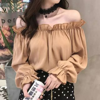 Áo voan trễ vai tiểu thư  + tặng áo quây bên trong  ( Hàng order ) hagauorder