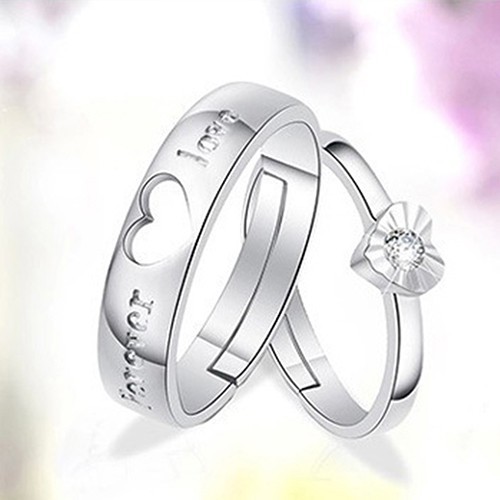 Nhẫn Mạ BạC HìNh TráI Tim Cho CặP Đôi