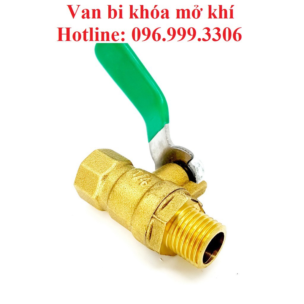 Van bi tay gạt đồng khóa mở khí nén, phun sương giá sỉ -  phụ kiện máy nén khí