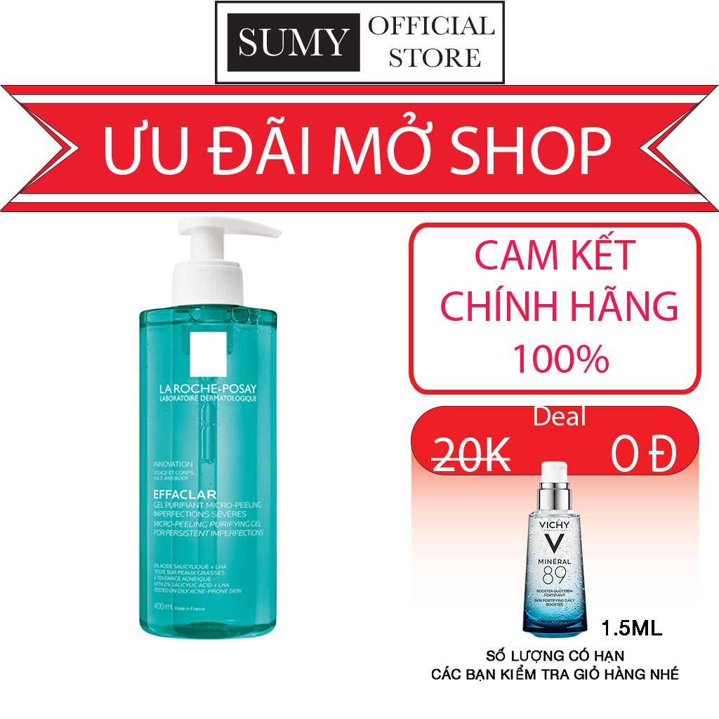 Gel rửa mặt và tắm giảm mụn lưng La Roche Posay Micro Peeling Purifying gel 400ml