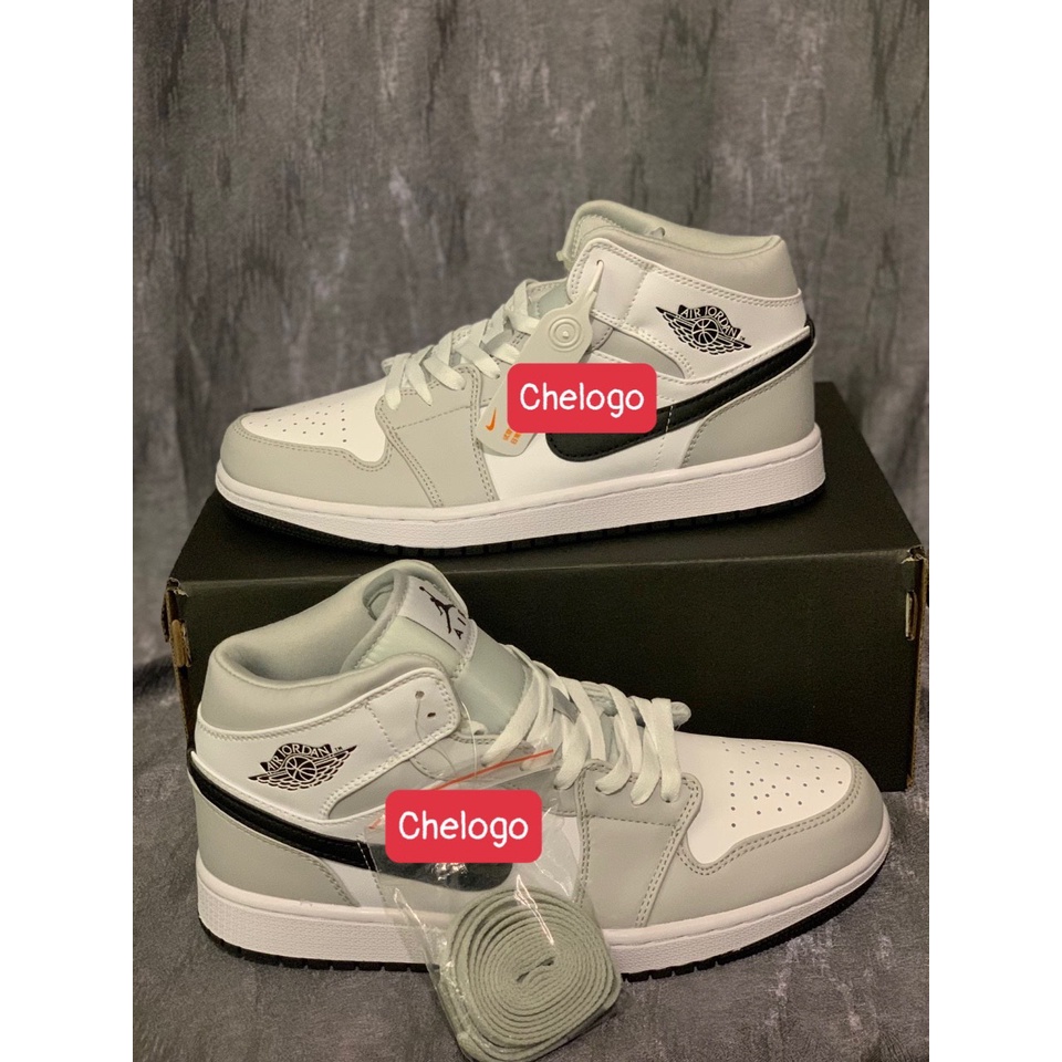 [x2manstore ảnh thực] giày thể thao jorrdann xám trắng mid chuẩn 1:1 | BigBuy360 - bigbuy360.vn