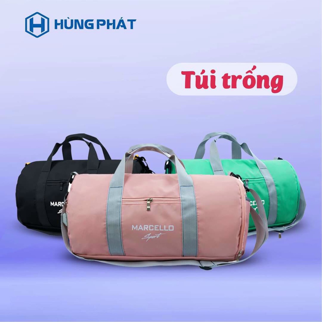 Túi trống du lịch thể thao nam nữ cá tính túi tập gym bóng đá size lớn có ngăn để giày đa năng tiện dụng Marcello T100