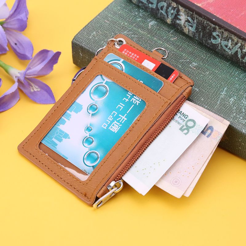Ví Da Đựng Thẻ ID Có Móc Khóa Nhỏ Gọn