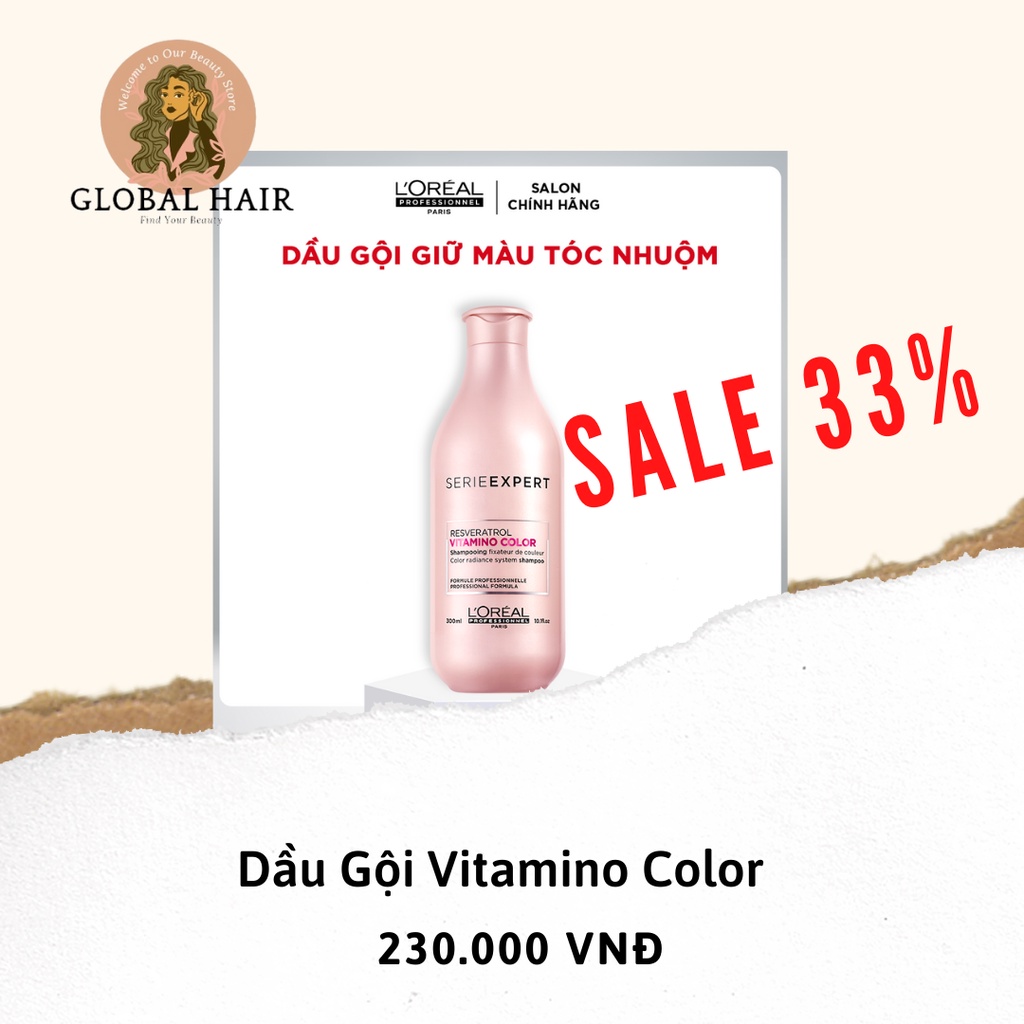 Dầu gội bền màu tóc nhuộm Vitamino Color 300ml Loreal Professionnel - Global Hair