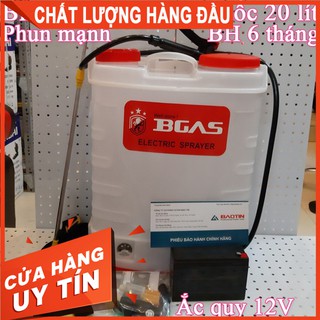Bình bơm thuốc sâu Bgas 20 lít - Máy bơm xịt thuốc tưới cây mini chạy bằng điện