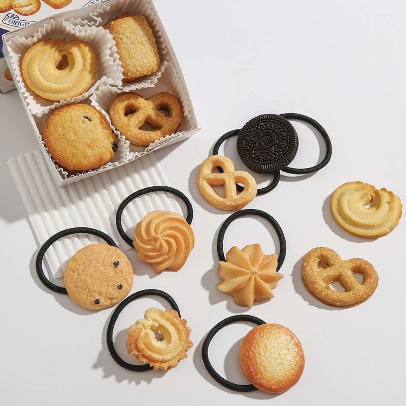 Cột tóc nhựa hình bánh quy phong cách hàn quốc xinh xắn