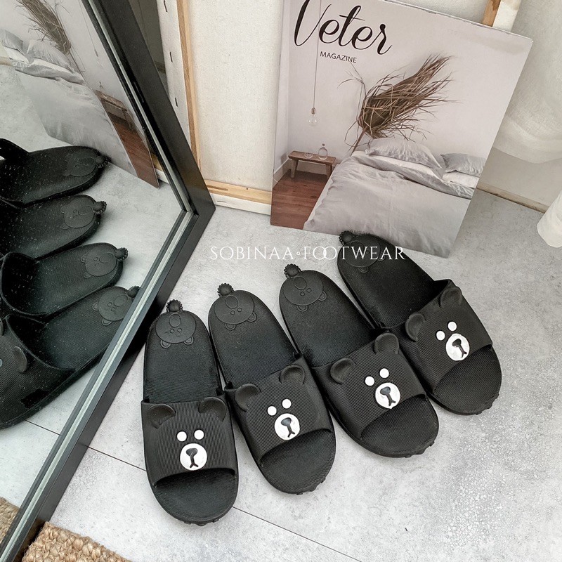 dép gấu đen siêu yêu