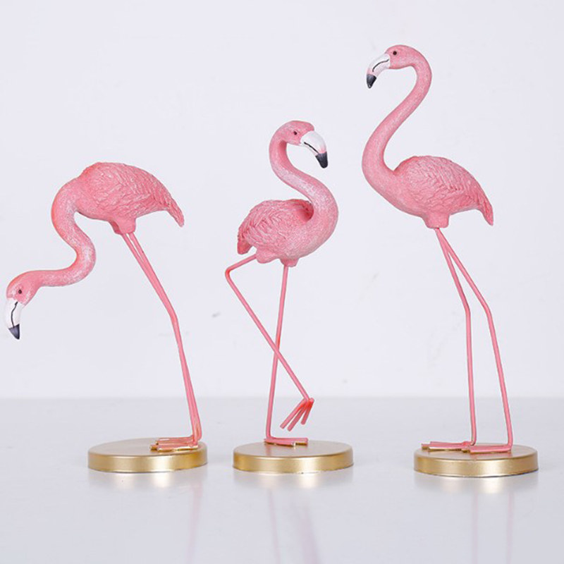 ✨Piqting Flamingo Birds Animal Statue Ornament Art Collectiable Figurine Miniatures Decor