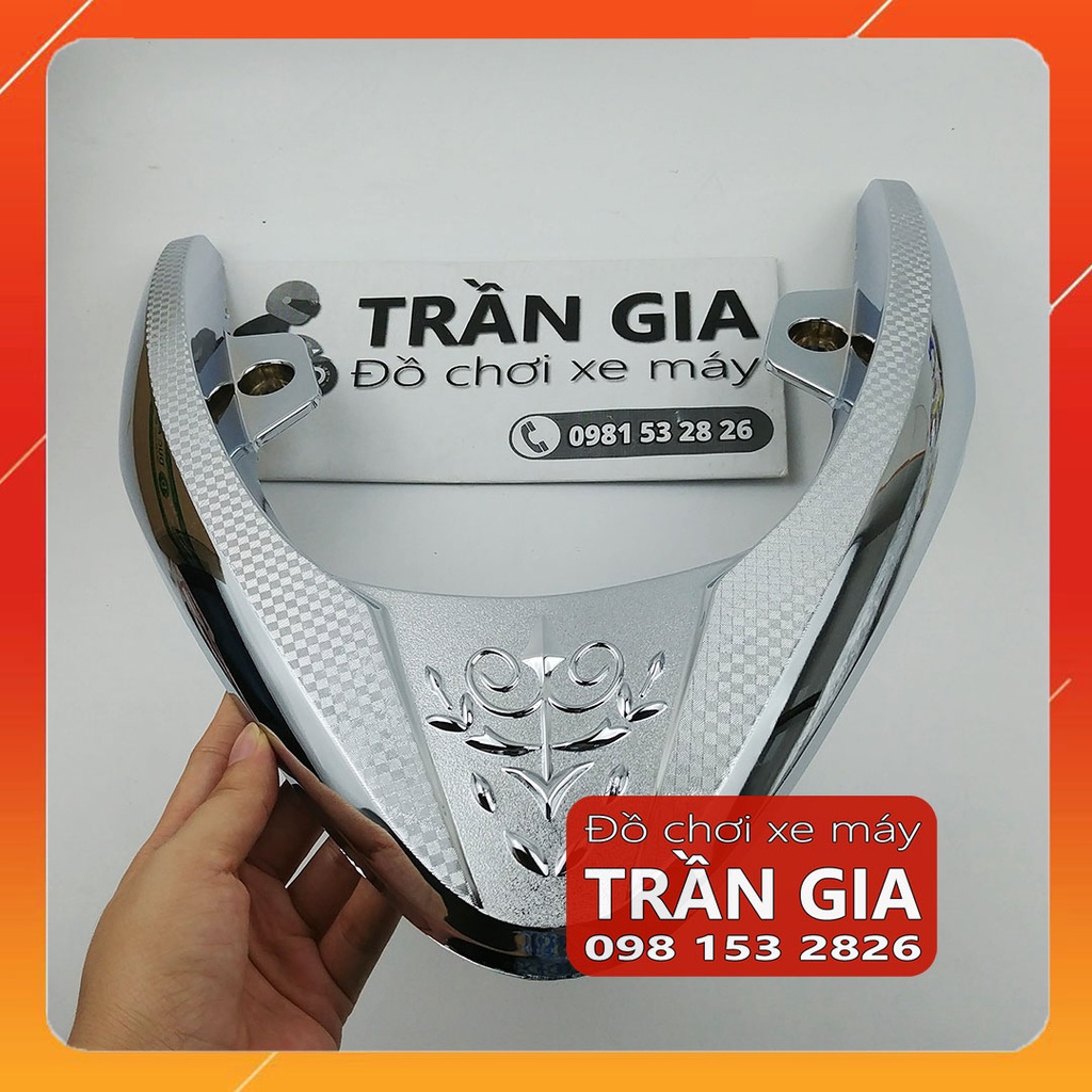 Ốp chụp cảng sau xe Vision đời đầu 2011-2012-2013 tay dắt xi inox - phụ kiện trang trí Vision bản cũ