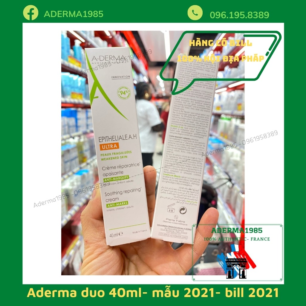 (Mẫu 2021) Kem liền sẹo mờ thâm aderma ultra duo 100ml, Kem A-Derma duo epitheliale ah giúp phục hồi da bị tổn thương.