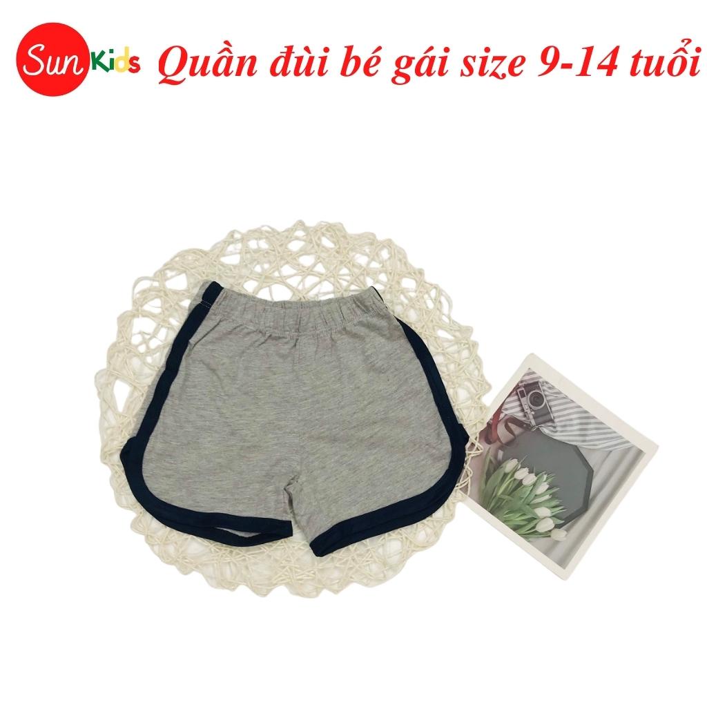 Quần đùi bé gái SUNKIDS1, quần đùi cho bé chất cotton mềm mát, size 9-14 tuổi, nhiều màu