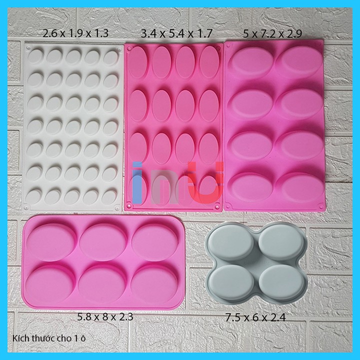 HCM - Khuôn silicon oval 4 ô, oval 6 ô, oval 8 ô, oval 16 ô và oval 35 ô BSI
