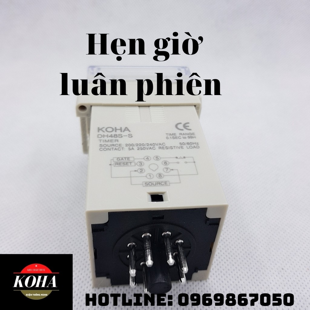 Timer hẹn giờ DH48S-S luân phiên, Rơle cài đặt thời gian đảo chiều - HÀNG CHÍNH HÃNG