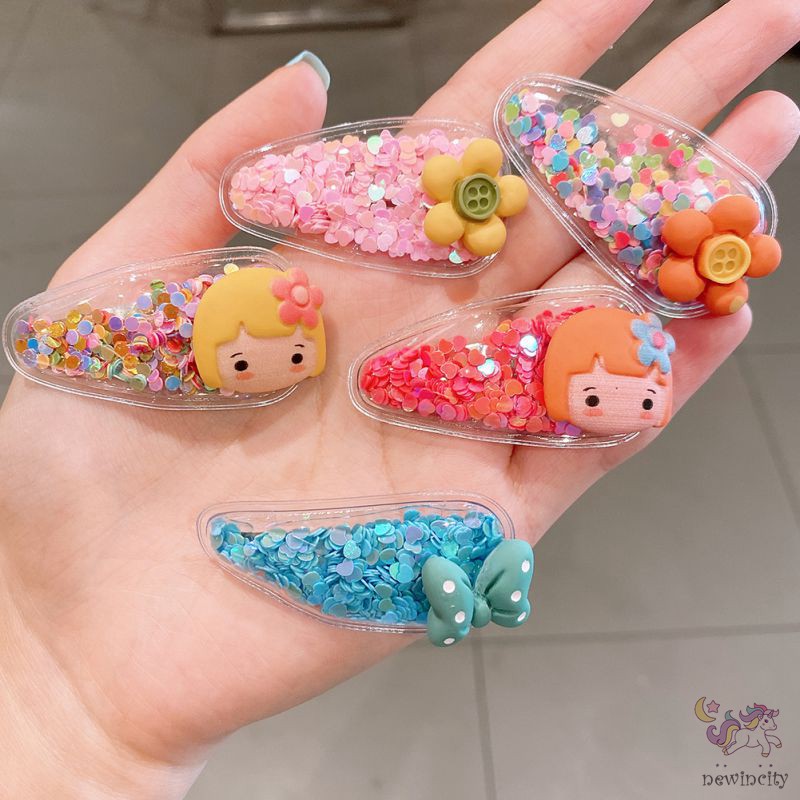 Set 10 Kẹp Tóc Hoạ Tiết Hoạt Hình Đáng Yêu Phong Cách Hàn Quốc