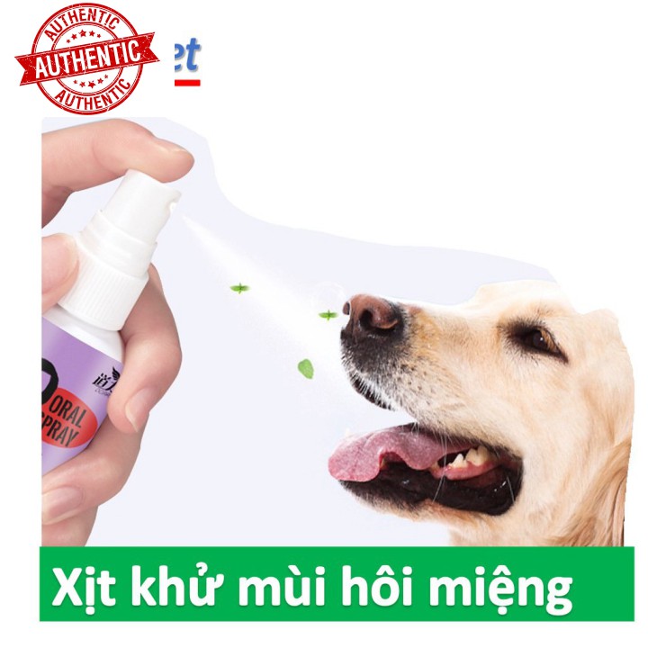 [Mã giảm giá] Xịt hôi mồm chó chai lớn 120m xịt vệ sinh khử mùi hôi răng miệng cho chó