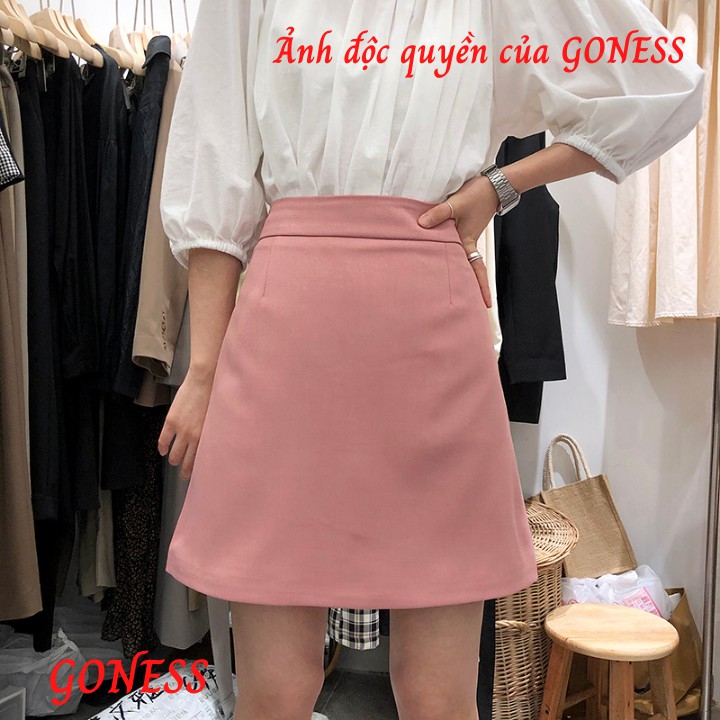 [Mã WASTUP giảm 10% tối đa 30K đơn 99K] Chân Váy Vải Vintex Cạp Cao Dáng Chữ A Màu Hồng Thời Trang GONESS | BigBuy360 - bigbuy360.vn
