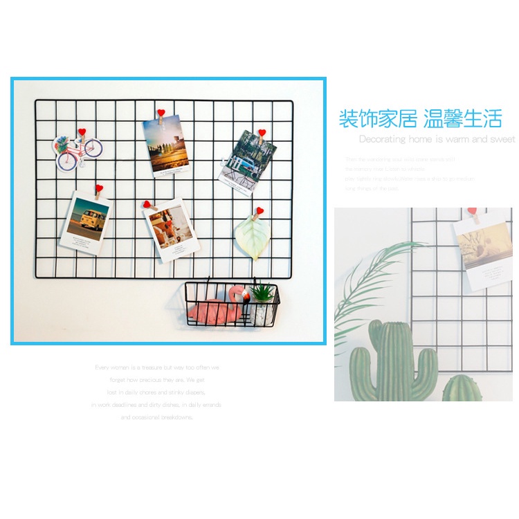 Kệ Lưới Treo Tường Đựng Ảnh Trang Trí Phòng Ngủ