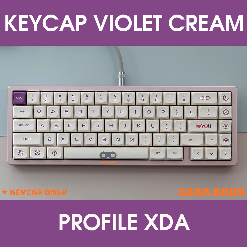 Keycap XDA Violet On Cream Magical Thick PBT Dyesub 137 Phím | Gearbros