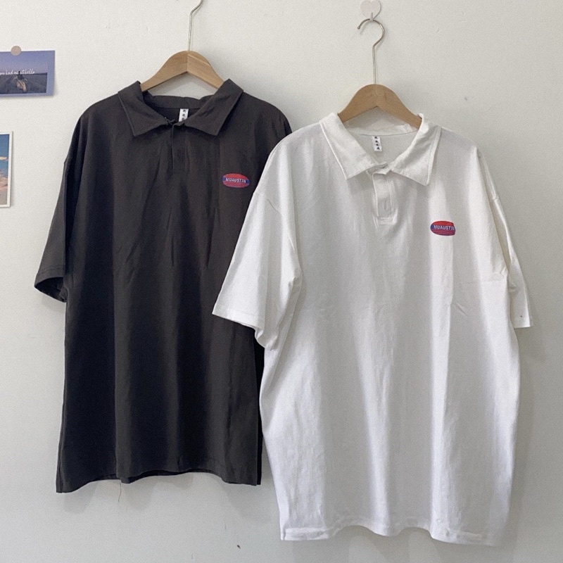 Áo phông polo cổ đức Muaustin form rộng oversize ( Ảnh thật )