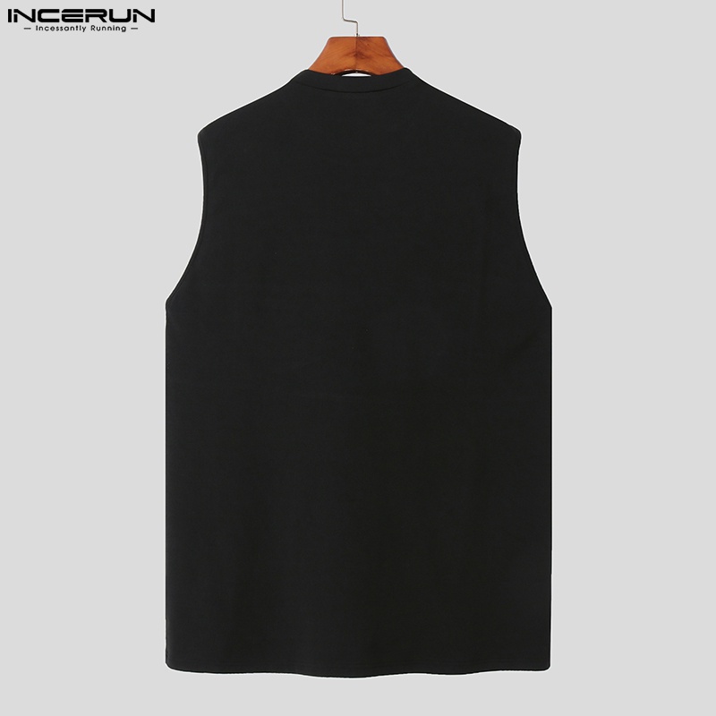 INCERUN Áo Thun Ba Lỗ Thời Trang Dành Cho Nam