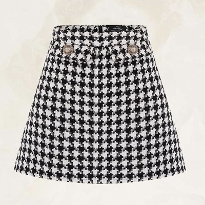 TINGOAN® - Chân váy tweed cạp cao caro LOVE POEM SKIRT/CR V2 PHIÊN BẢN T6.2026