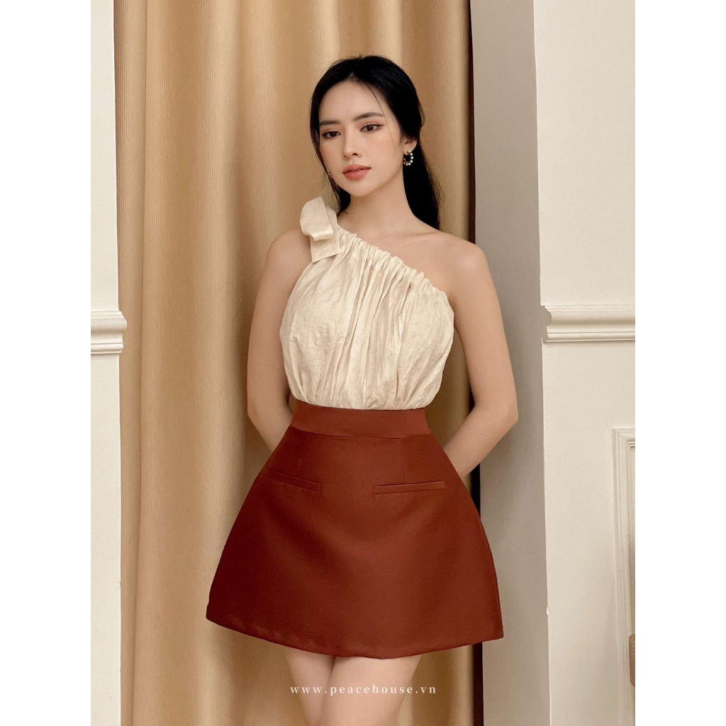 Áo lệch vai chất xô nhăn , Peace House Clothing