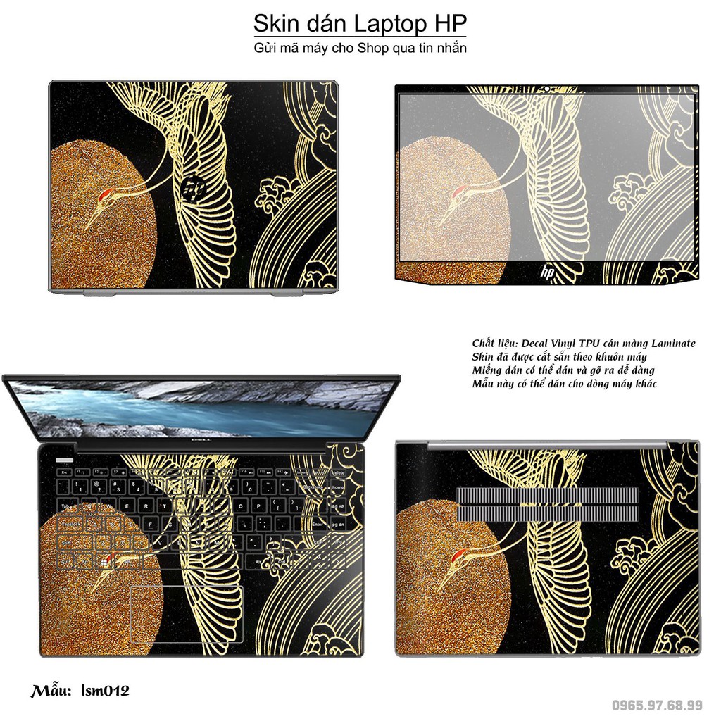 Skin dán Laptop HP in hình Chim Hạc Phù Tang - lsm012 (inbox mã máy cho Shop)