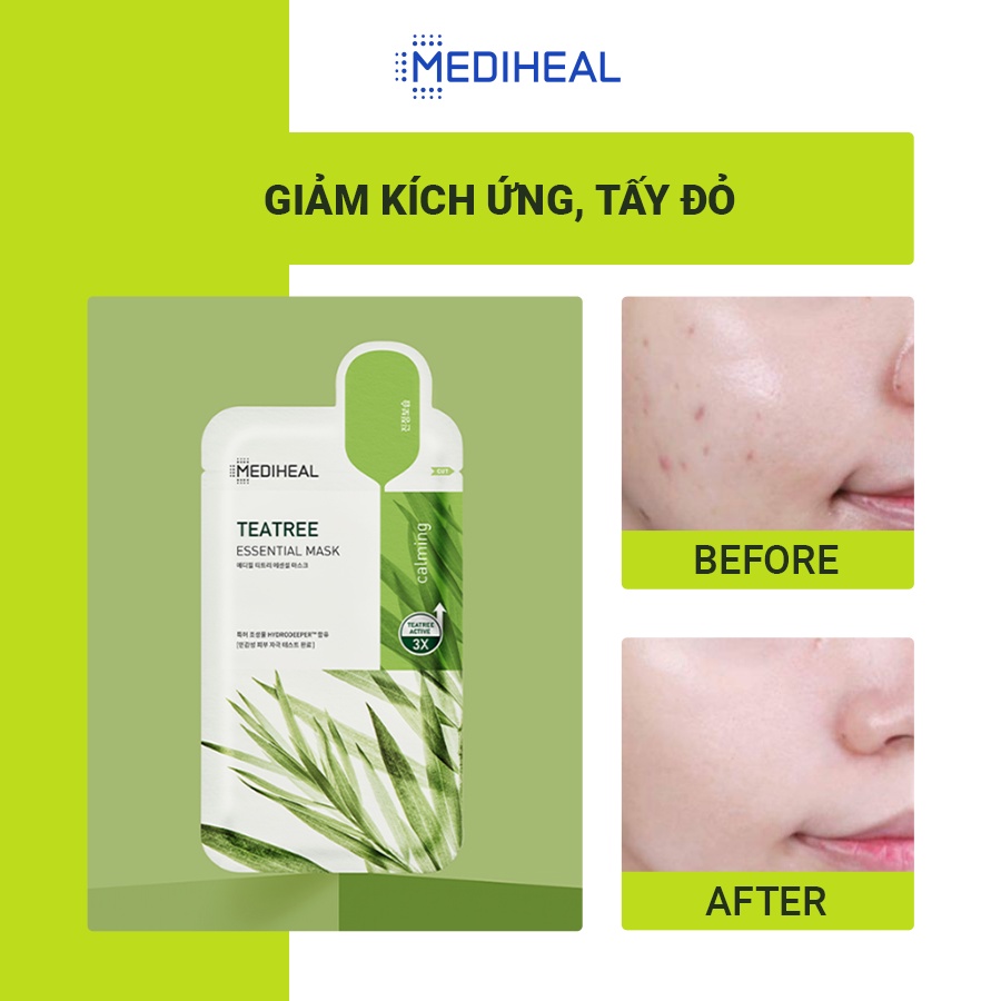 Mặt Nạ Mediheal Tinh Chất Trà Xanh Làm Giảm Mụn Teatree Essential Mask 25ml