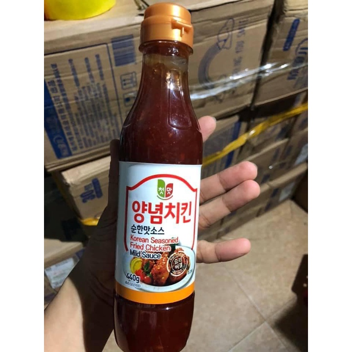Sốt gà chiên ngọt Hàn Quốc chai 440ml date T2/22