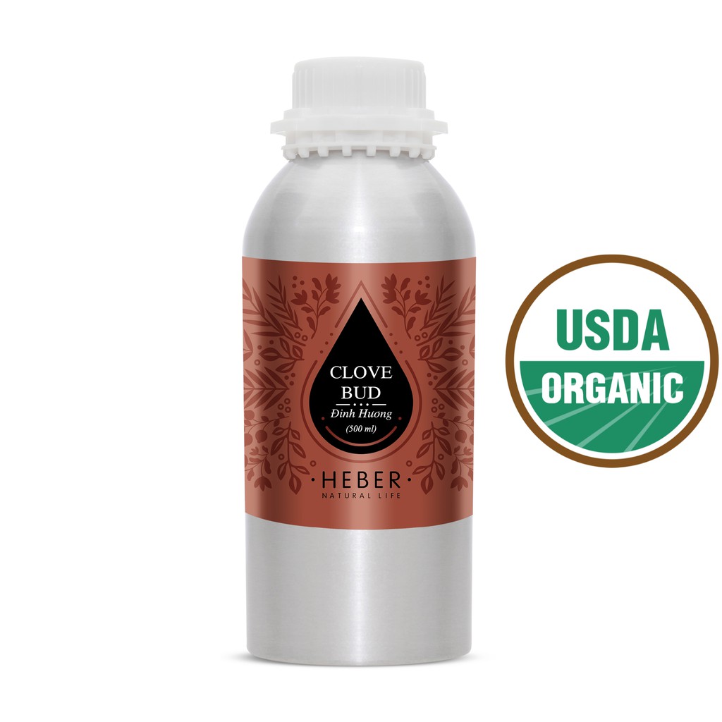 (Chai Lớn 500ml/1000ml)Tinh Dầu Đinh Hương Clove Bud Heber Natural Life, Cao Cấp Nhập Khẩu, Thiên Nhiên Nguyên Chất