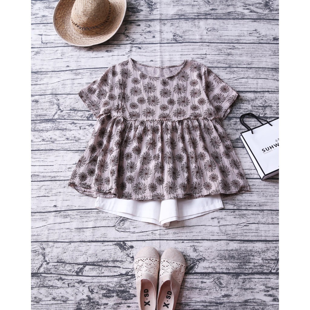 ÁO BABYDOLL HỌA TIẾT HOA NHÍ