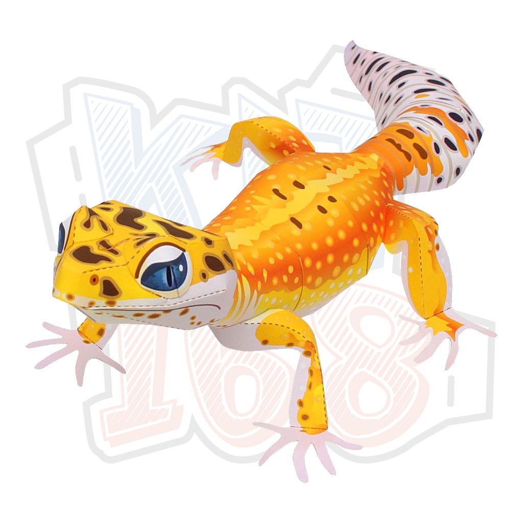 Mô hình giấy động vật tắc kè thằn lằn Leopard Gecko