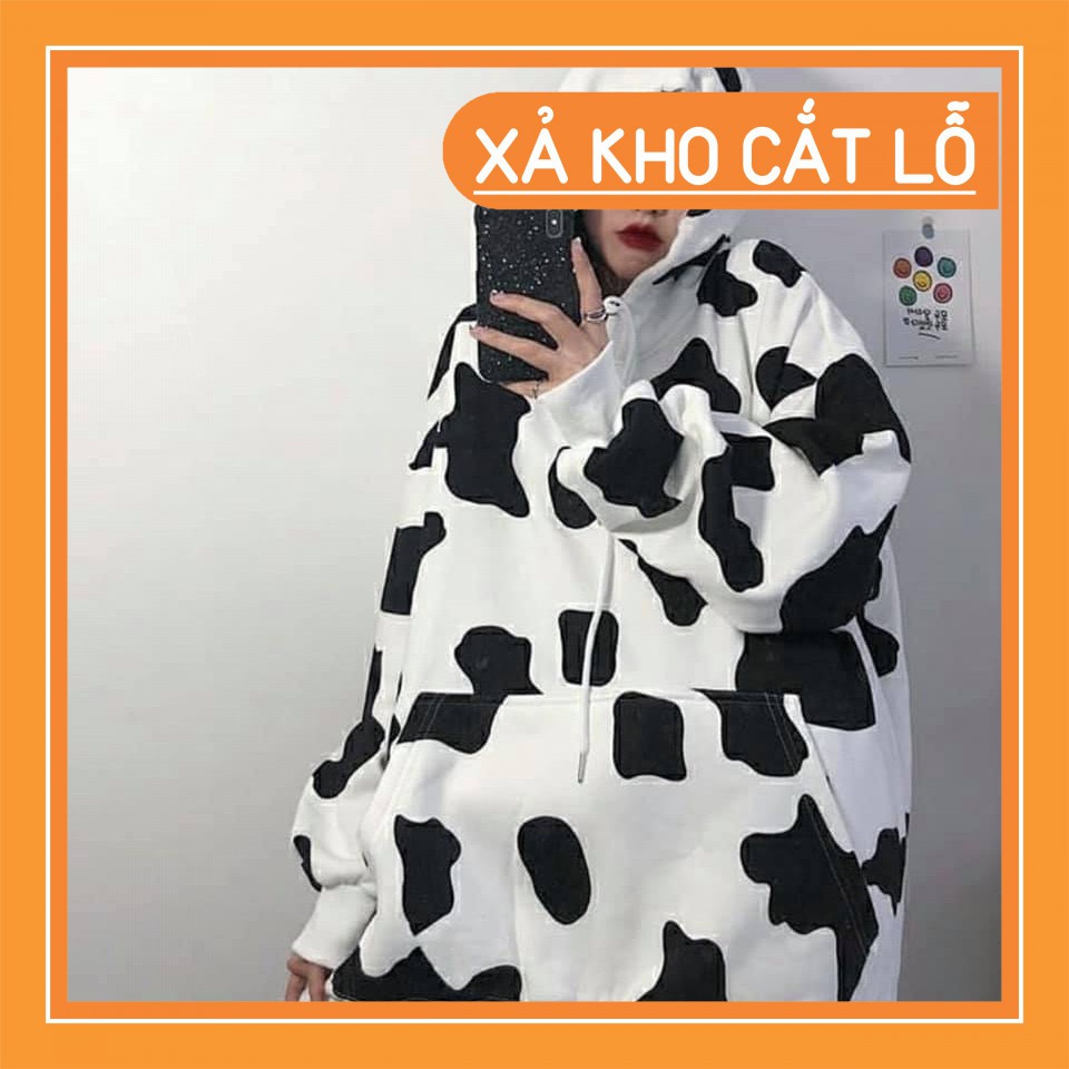 💖 MẪU HÓT 💖 Áo hoodie bò sữa unisex form rộng họa tiết bò sữa cực đẹp thời trang năng động, Áo Bò Sữa Có Mũ