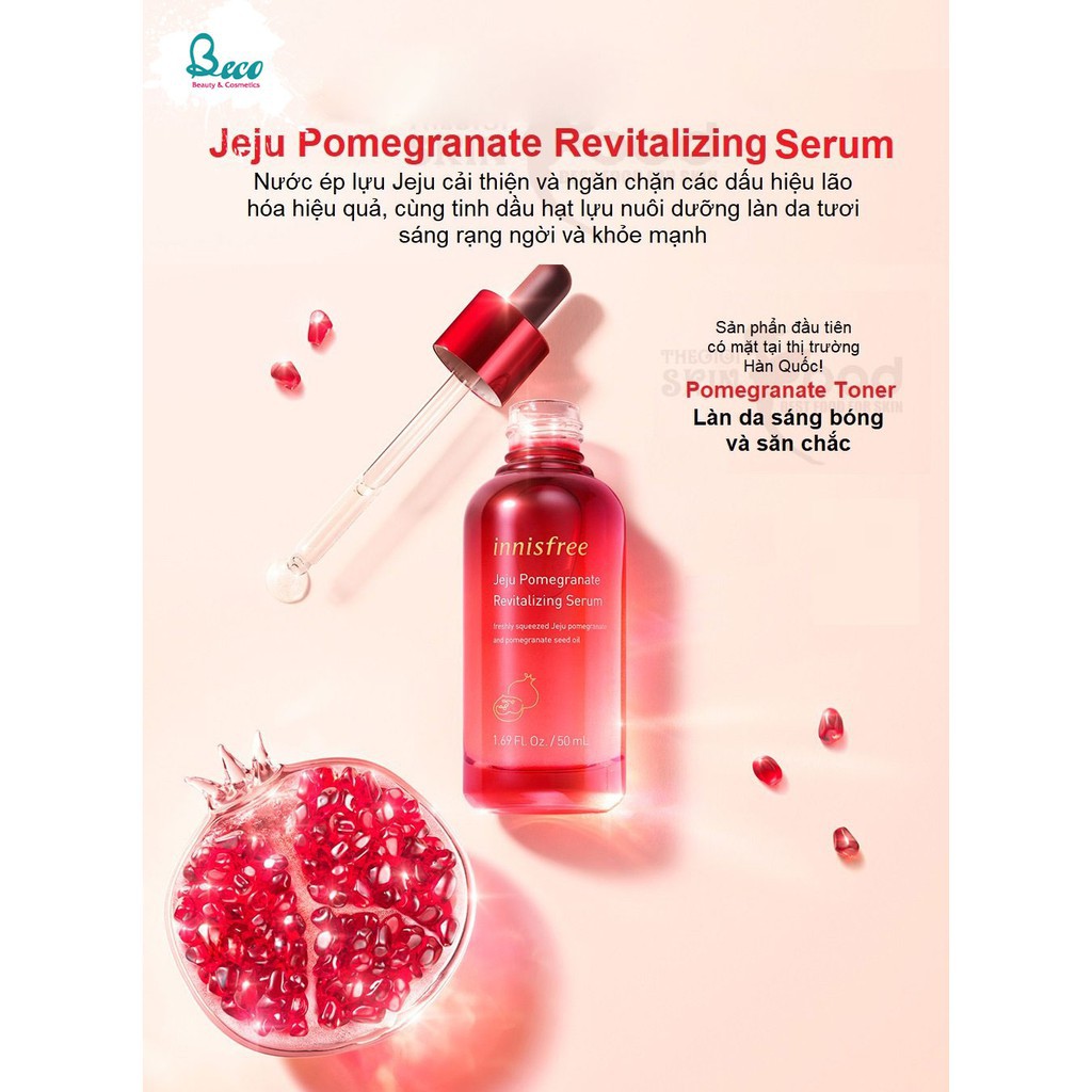 SERUM / TINH CHẤT/ CHỐNG LÃO HÓA Lựu Đỏ InnisfrJeju Pomegranate Revitalizing 50ml CHUẨN HÀN QUỐC