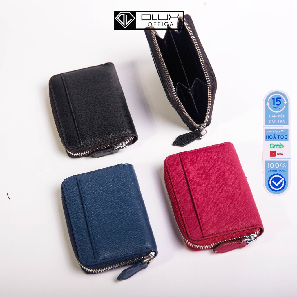 Ví nữ mini, ví mini da thật dây zip đa năng uinex công sở thời trang phong cách Olux