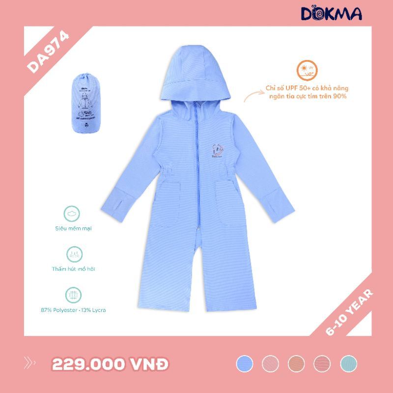 Áo chống nắng dáng dài Dokma 6-10Y