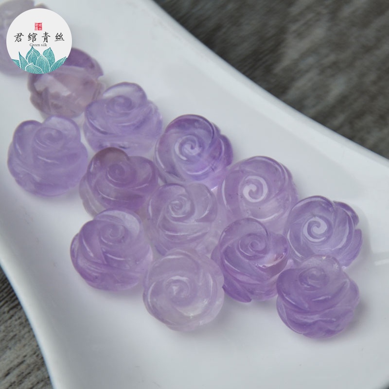 Chuỗi Hạt Đá Thạch Anh Tím Hồng Tự Nhiên Nguyên Chất