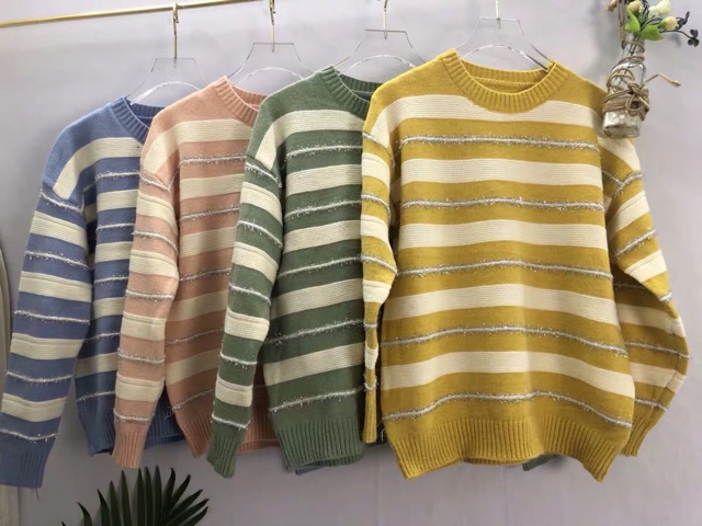 Áo len kẻ ngang chất dày mịn Ulzzang Hàng Quảng Châu