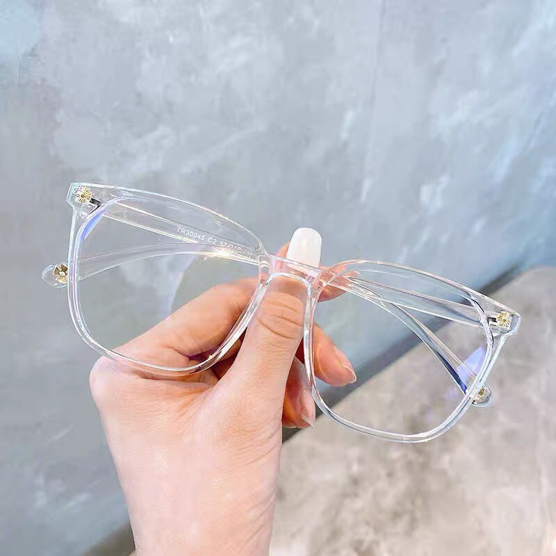 Mắt Kính Gọng Cận Form Vuông đính góc thời trang Unisex Nam nữ - Hata24h
