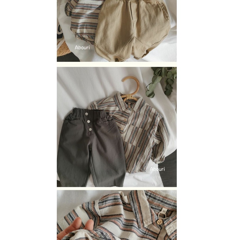 Áo Sơ Mi Cotton Lanh Tay Dài Kẻ Sọc Thời Trang Mùa Thu Hàn Quốc 2022 Cho Bé