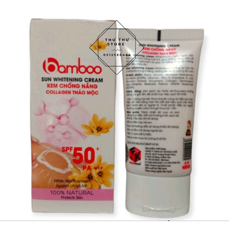 Kem Chống Nắng Bamboo Dưỡng Ẩm Collagen Thảo Mộc