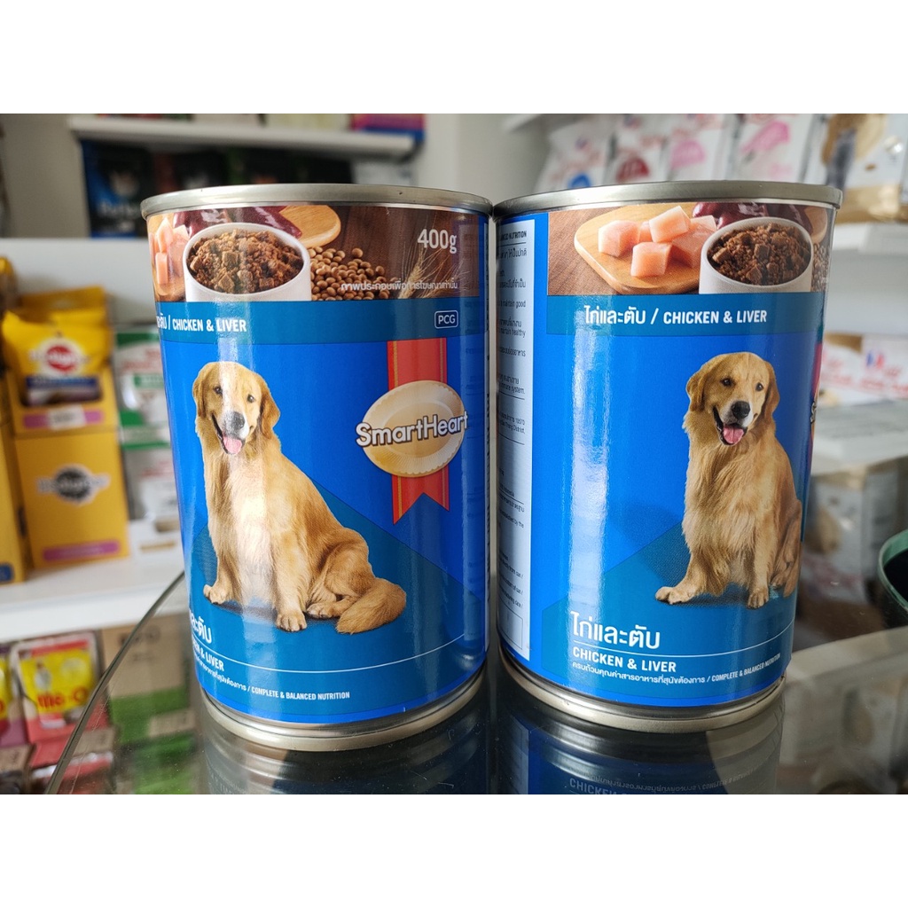 Smartheart Pate cho chó vị gà&amp;gan/ bò&amp;gan- lon 400g-Thái lan