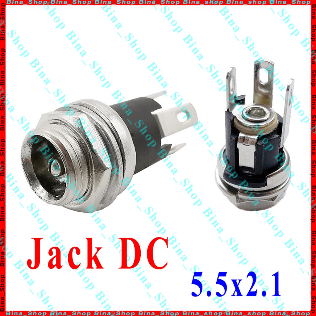 Jack sạc DC 5.5x2.1 kèm đai ốc