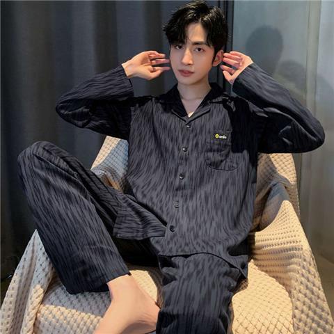 Bộ Đồ Ngủ Tay Dài Vải Cotton Thời Trang Xuân Thu Cho Nam