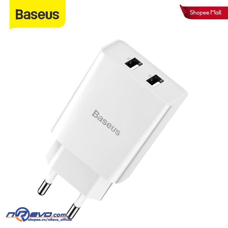 Củ Sạc Baseus 5V 2.1A Cổng USB Phù Hợp Mang Đi Du Lịch Cho Samsung Xiaomi iPhone