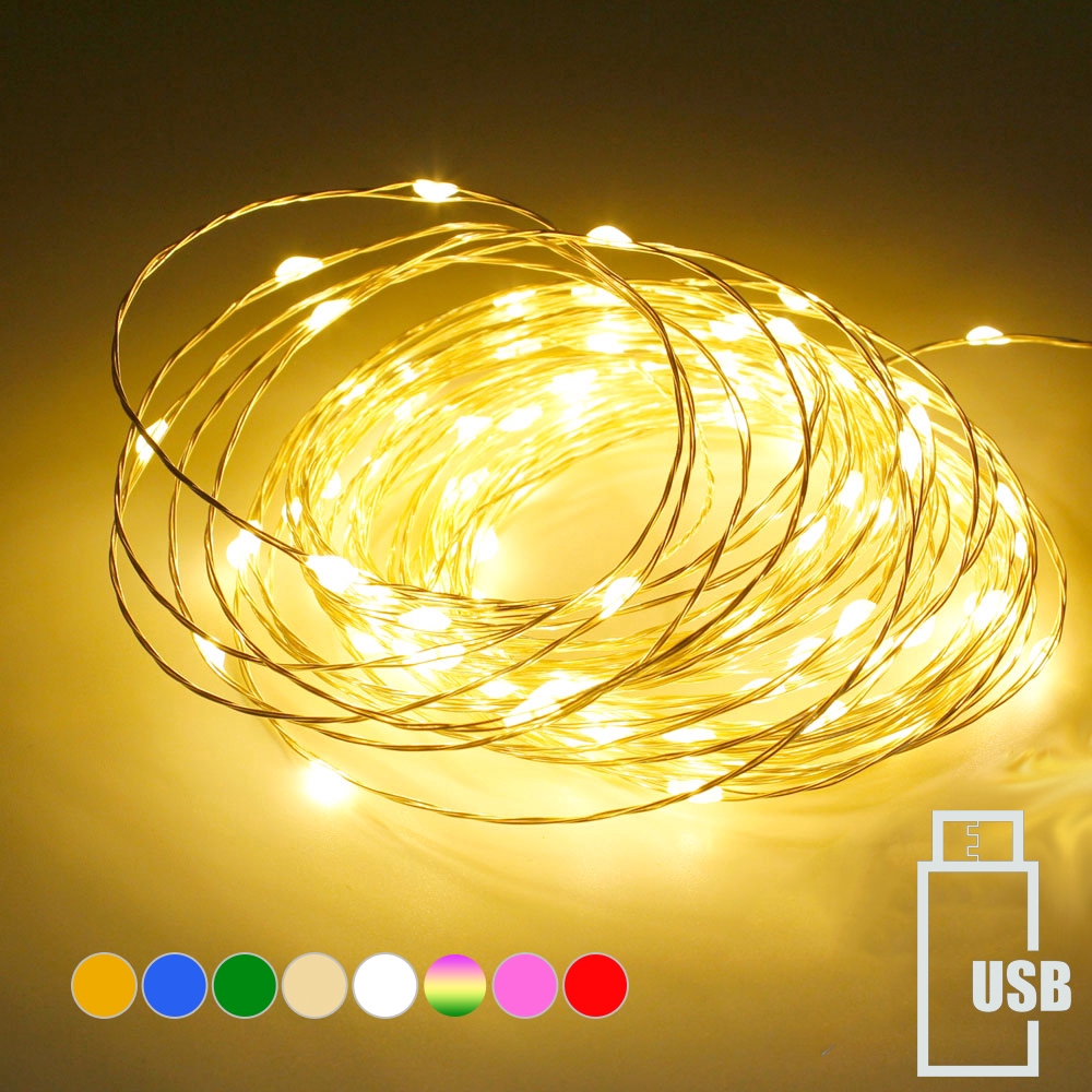 Dây Đèn LED 20M 10M 5M 2M Bằng Đồng Chống Nước Trang Trí Nhà Cửa