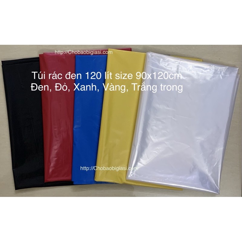 {Combo 5kg/size/màu} Túi rác công nghiệp 120 lít size 90x120cm (có sẵn 5 màu)