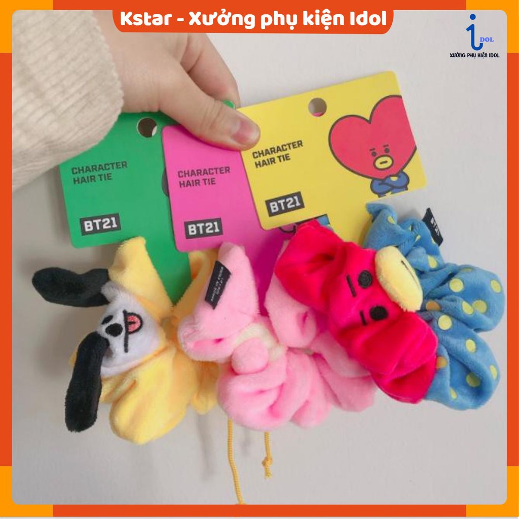 Dây cột tóc vải Scrunchies hình nhân vật BangtaN cooky tata chimmy mang shooky koya